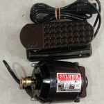 Silver Star sewing machine motor with black foot pedal speed controller and power cable for high-speed stitching operations